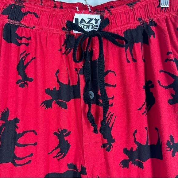 LAZY ONE Men’s Moose Red and Black Pajamas Set Sz M - Picture 10 of 11